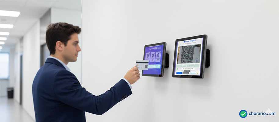 Sistema de fichaje físico con tablet en modo kiosko